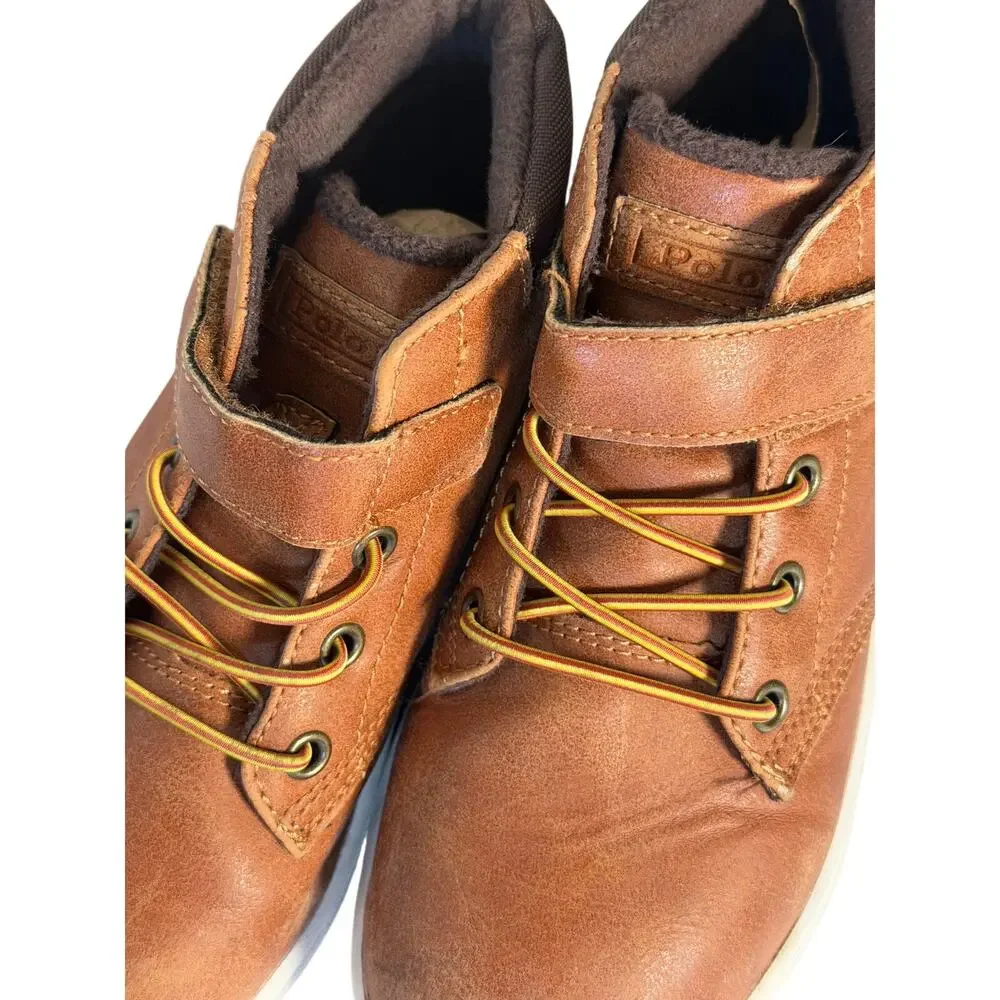 Polo Ralph Lauren Kids Mid-Top Sneakers Brown US 13C Hook & Loop